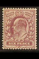 \Y 1911\Y 6d Dull Purple, "Dickinson" Paper, Somerset House Printing, SG 301, Superb Well Centred Mint. For More Images, - Unclassified