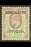 \Y OFFICIAL\Y ADMIRALTY 1903 1½d Dull Purple & Green With "ADMIRALTY OFFICIAL" Overprint, SG O103, Fine Mint, Expertized - Unclassified