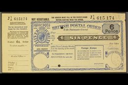 \Y POSTAL ORDER\Y 1935 Silver Jubilee 6d Postal Order With Full Counterfoil At Left, Two Security Punch Holes, "DORKING  - Zonder Classificatie