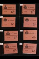 \Y 1965-1967 6s PHOSPHOR BOOKLET COLLECTION\Y An ALL DIFFERENT Selection Of 6s Claret Cover "Wilding" Phosphor Booklets  - Other & Unclassified
