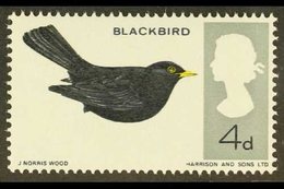 \Y 1966 BIRDS MISSING COLOUR\Y 1966 Blackbird With MISSING REDDISH BROWN COLOUR (legs) Error, SG 699j, Never Hinged Mint - Autres & Non Classés