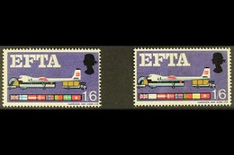 \Y 1967 EUROPEAN FREE TRADE ASSOCIATION (EFTA)\Y 1s6d Multicoloured "Air Freight", MISSING NEW BLUE VARIETY, SG 716pf, L - Autres & Non Classés