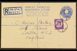 \Y REGISTRATION ENVELOPE\Y FORCES ISSUE 1959 1s0d Blue, Size G2, Huggins RPF 10, Uprated With 3d And Used In 1961 From F - Andere & Zonder Classificatie