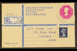 \Y REGISTRATION ENVELOPE\Y FORCES ISSUE 1970 3s0d Magenta, Size G2, Huggins RPF 19, Uprated With 5d And Used In 1971 Fro - Andere & Zonder Classificatie