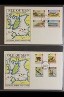 \Y ISLE OF MAN\Y 1966-88 FIRST DAY COVERS COLLECTION Housed In Two Cover Albums, With Definitives, Commemoratives & Mini - Autres & Non Classés