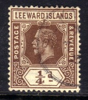 Leeward Islands 1921 - 32 KGV 1/4d Brown SG 58 ( L271) - Leeward  Islands