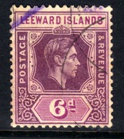 Leeward Islands 1938 - 51 KGV1 6d Deep & Bright Purple SG 109 ( L1414 ) - Leeward  Islands