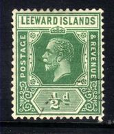 Leeward Islands 1921 - 32 KGV  1/2d Blue Green SG 59 ( M132 ) - Leeward  Islands
