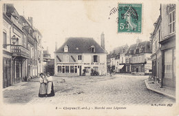 CLOYES (E.-et-L.) Marché Aux Légumes Mercerie Circulée Timbrée 1909 - Cloyes-sur-le-Loir