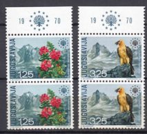 Yugoslavia Republic 1970 Nature Protection, Birds Mi#1406-1407 Mint Never Hinged Pairs - Nuevos