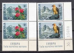 Yugoslavia Republic 1970 Nature Protection, Birds Mi#1406-1407 Mint Never Hinged Pairs - Unused Stamps