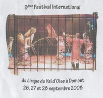 CIRQUE DU VAL D OISE A DOMONT - DOMPTEUR ET TIGRES, PAP ENTIER POSTAL 2008, VOIR LES SCANNERS - Circus