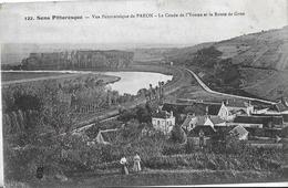 Paron. Vue Panoramique Du Village De Paron, Le Coude De L'Yonne Et La Route De Gron. - Paron