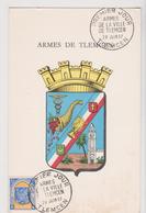 CARTE MAXIMUM ALGÉRIE -  ARMES DE LA VILLE DE TLEMCEM - 1957 - BLASON - Cartes-maximum