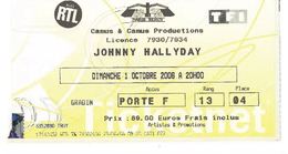Ticket Entrée Paris Bercy Johnny Hallyday 01/10/2006 - Tickets D'entrée