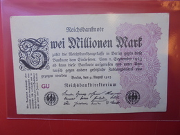 Reichsbanknote 2 MILLIONEN MARK 1923 VARIETE N°2 - 2 Mio. Mark