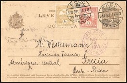 1911 Díjkiegészített Díjjegyes Levelezőlap Brodból A Közép-amerikai Costa Ricába. Rendkívül Ritka Destináció!! - Andere & Zonder Classificatie