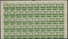 ** Baranya 1919 Arató 45f/5f Középen Hajtott 100-as ív, Bodor Vizsgálójellel (30.000) (fogelválások, Ráncok) - Autres & Non Classés