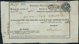 1864 Retour Recepisse 10kr Bélyeggel 'ESSEG' - Agram (kis Sérülés - Damaged) - Andere & Zonder Classificatie