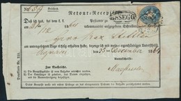 1864 Retour Recepisse 10kr Bélyeggel 'ESSEG' - Agram (kis Sérülés - Damaged) - Sonstige & Ohne Zuordnung