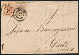 1857 3kr + 6kr MP III Levélen 'OFEN' - Gratz - Other & Unclassified