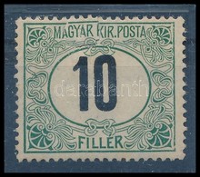 ** 1908 Zöldportó 10f Számvízjellel / With Watermark IV., Nagy Ritkaság, De Felül Szakadt / Extremely Rare But Tear Abov - Autres & Non Classés