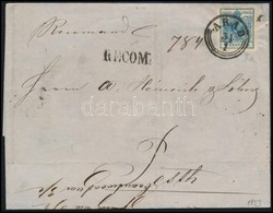 1853 9kr HP III Ajánlott Levélen, A Hátoldali 6kr Felét Letépték 'ARAD' - Autres & Non Classés