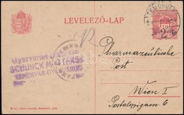 1918 Dec. 30. 10f Díjjegyes Levelezőlap 'TEMESVÁR' - Bécs Szerb Cenzúra Bélyegzéssel R! - Autres & Non Classés