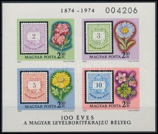 ** 1974 100 éves A Levélborítékrajzú Bélyeg Vágott Blokk (4.000) - Andere & Zonder Classificatie