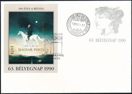 1990 Bélyegnap (63.) Vágott Blokk FDC-n (5.500) - Sonstige & Ohne Zuordnung