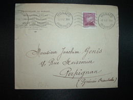 LETTRE TP 1F OBL.MEC.2 I 42 MONACO PRINCIPAUTE - Storia Postale