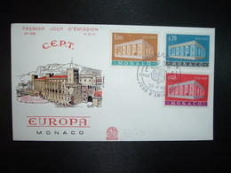 LETTRE TP EUROPA 1,00 + 0,70 + 0,40 OBL.26-4-69 JOUR D'EMISSION MONACO - A - Lettres & Documents