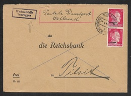 1942 - DR - OSTLAND  2x 12Pfg Mi. # 8 - TAUROGGEN - WECHSELSTELLE TAUROGGEN - DEUTSCHE DIENSTPOST - Briefe U. Dokumente