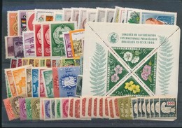 ** 1958 FIP Virág Blokk + Kb 110 Vegyes Bélyeg Berakó Lapon - Sonstige & Ohne Zuordnung