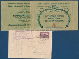 1925 Emlék A Soproni Jubileumi Iparkiállításról Kiadvány Képeslapokkal + Futott Képeslap Kétféle Bélyegzéssel - Other & Unclassified