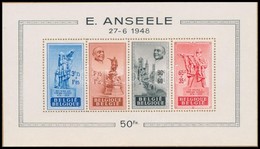 (*) Belgium 1948 Emlékmű  Blokk 20 Kartonlapra Ragasztva - Autres & Non Classés