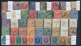O Nagy Britannia 1854-1934 45 Klf Bélyeg, Közte 7 Db Céglyukasztásos, Stecklapon - Sonstige & Ohne Zuordnung