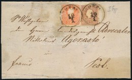 ~1858 5kr + 10kr, Mindkettő I. Típus, Hiányos, Kartonlapra Felkasírozott Levélen Temesváron Keresztül Pestre - Autres & Non Classés