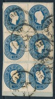 1861 15kr Négyestömb + Pár Kivágáson Block Of 4 + Pair On Cutting 'KASCHAU' - Otros & Sin Clasificación