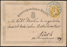 1870 Díjjegyes Levelezőlap / PS-card Kék/blue 'SZILAS-BALHÁS' - Pesth - Autres & Non Classés