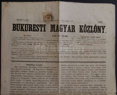 1860 Bukaresti Magyar Közlöny Teljes újság (2 Krajcárra Redukált értékű) 4kr Hírlapilletékbélyeggel. Teljes újság Hibátl - Andere & Zonder Classificatie