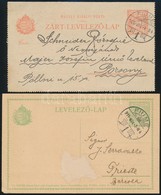 1904-1914 2 Db Díjjegyes Levelezőlap 'FIUME' - Other & Unclassified