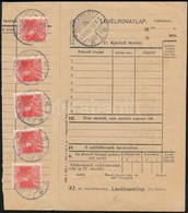 1916 Levélrovatlap Postai Belkezelésben 5 X Károly 10 F Bérmentesítéssel, Ritka! - Autres & Non Classés