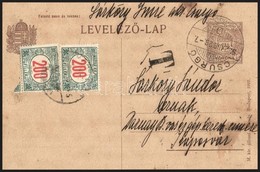 1922 Levelezőlap 2 X 200f Portóval - Andere & Zonder Classificatie