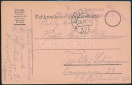 1916 Tábori Posta Levelezőlap 'FP 375 A' - Autres & Non Classés