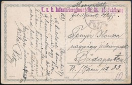 1917 Tábori Posta Képeslap / Field Postcard 'K.u.k. Infanterieregiment Nr.38. 16. Feldkomp' + 'TP 427 A' - Altri & Non Classificati