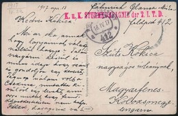 1917 Tábori Posta Képeslap 'K.u.K. STURMKOMPAGNIE Der 2.I.T.D.' + 'FP 412 A' - Other & Unclassified