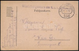 1918 Tábori Posta Levelezőlap 'Säbelchargenkurs Der K.u.k. I. Armee' + 'EP 256' - Other & Unclassified