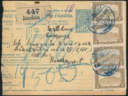 1920 Csomagszállító 12K Bérmentesítéssel, Kék 'JÁNOSHÁZA' Bélyegzéssel Budapestre - Other & Unclassified