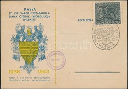 1943 Kassa Felszabadulásának 5. évfordulója Alkalmi Levelezőlap Alkalmi Bélyegzéssel - Other & Unclassified